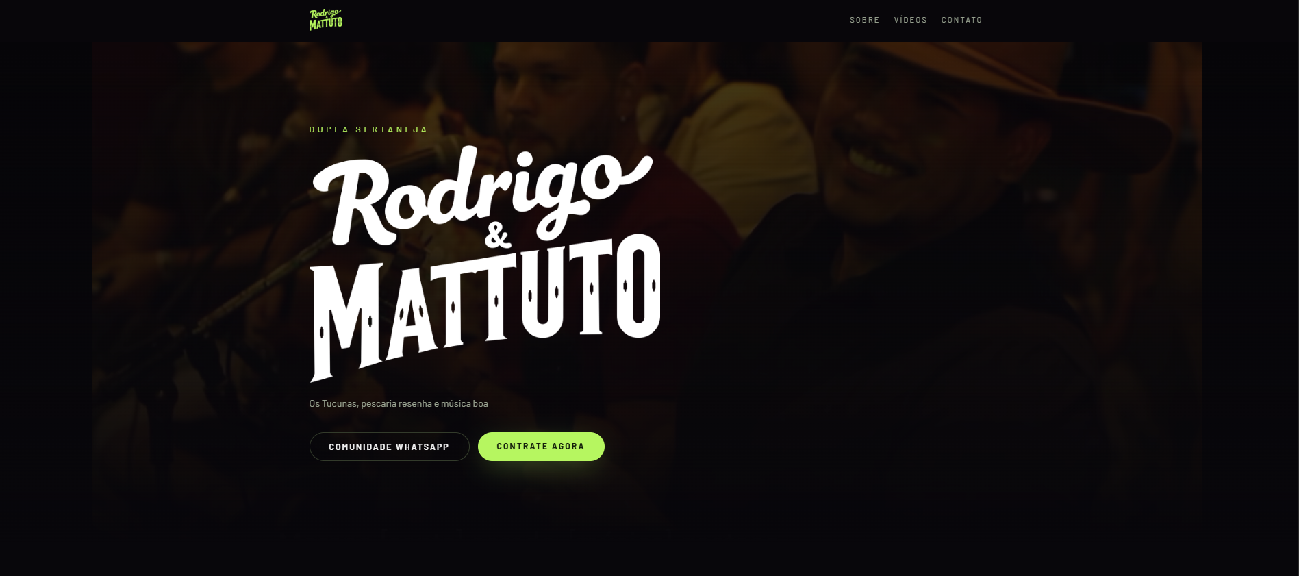 Projeto desenvolvido para Rodrigo & Mattuto
